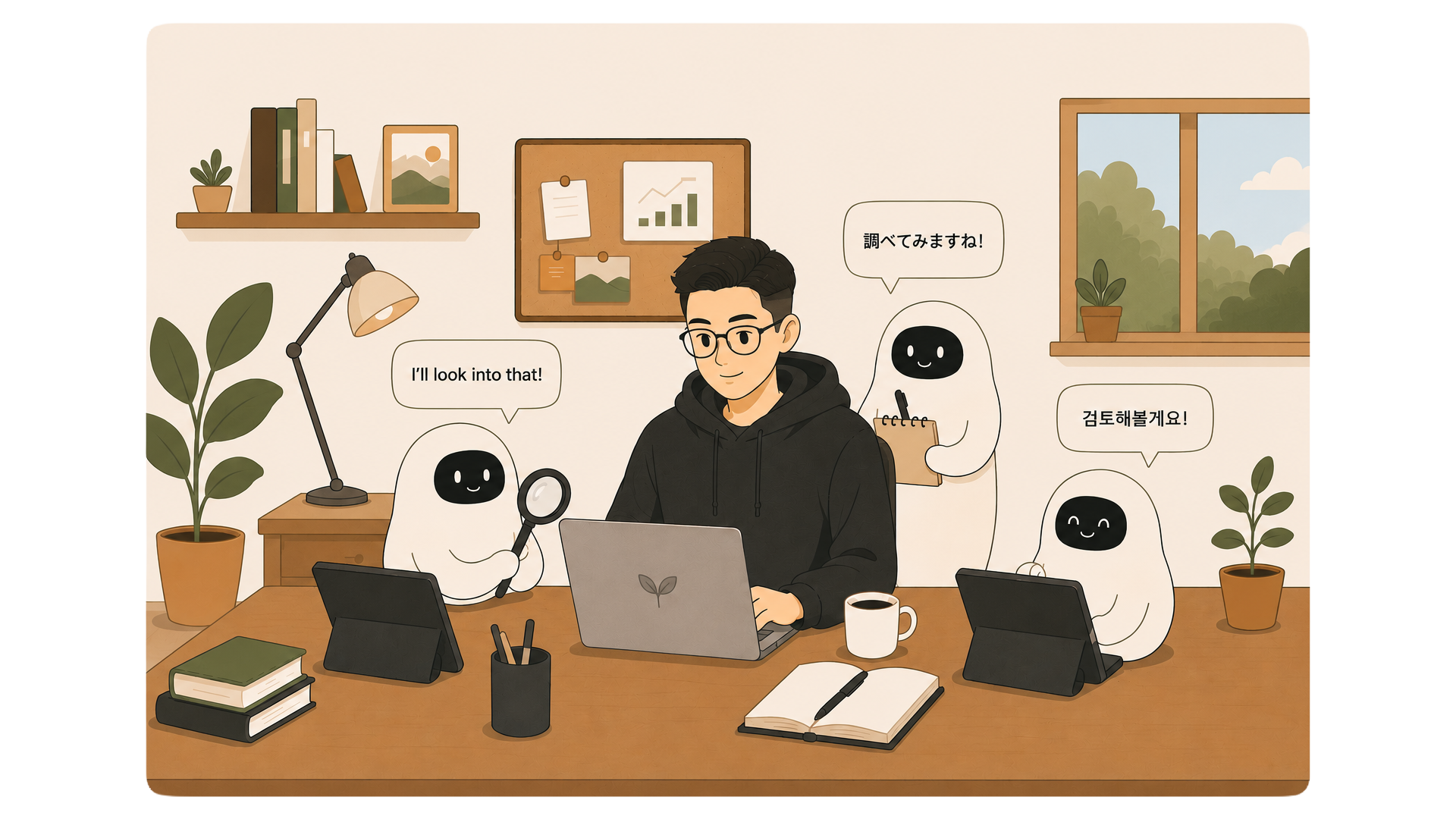 AI와 함께 작업하는 모습